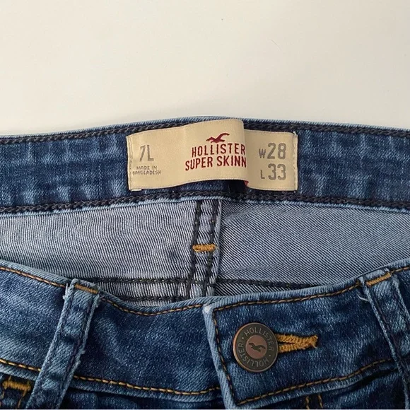 Hollister | Women’s Blue Super Skinny Jeans Size 28/33 - Picture 7 of 8